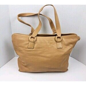 Kitamura Leather Tote Shoulder Handbag Purse Tan